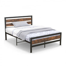 Load image into Gallery viewer, Industrial Style Metal Bed Frame with Headboard and Footboard