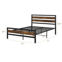 Load image into Gallery viewer, Industrial Style Metal Bed Frame with Headboard and Footboard