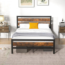 Load image into Gallery viewer, Industrial Style Metal Bed Frame with Headboard and Footboard