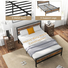 Load image into Gallery viewer, Industrial Style Metal Bed Frame with Headboard and Footboard