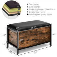 Load image into Gallery viewer, Vintage Entryway Padded Long Storage Ottoman Shoe Bench
