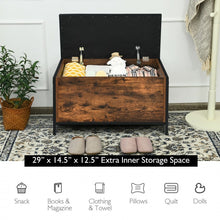 Load image into Gallery viewer, Vintage Entryway Padded Long Storage Ottoman Shoe Bench