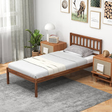 Load image into Gallery viewer, Rustic Vintage Style Solid Wood Bed Frame with Headboard