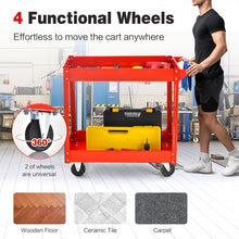 Charger l'image dans la galerie, Outdoor Garden Garage 2-Tier Metal Structure Tool Cart