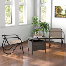 Charger l'image dans la galerie, Costway Square Rattan Side Table with Umbrella Hole - Suitable for Patio, Garden, Backyard, and Pool