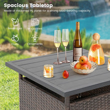 Charger l'image dans la galerie, Costway Square Rattan Side Table with Umbrella Hole - Suitable for Patio, Garden, Backyard, and Pool