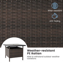 Charger l'image dans la galerie, Costway Square Rattan Side Table with Umbrella Hole - Suitable for Patio, Garden, Backyard, and Pool