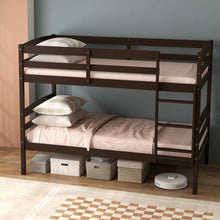 Load image into Gallery viewer, Solid Wood Bunk Bed with Safety Rails and Ladder for Bedroom