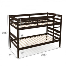 Load image into Gallery viewer, Solid Wood Bunk Bed with Safety Rails and Ladder for Bedroom