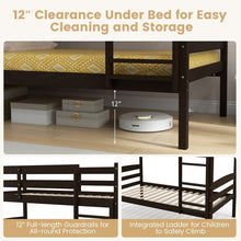 Load image into Gallery viewer, Solid Wood Bunk Bed with Safety Rails and Ladder for Bedroom