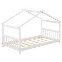 Load image into Gallery viewer, Solid Wood Children's Bunk Bed with Roof Structure