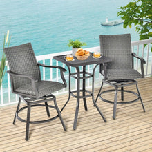 Load image into Gallery viewer, Costway Outdoor Swivel Patio Chair Bar Set - 2-Piece Suitable for Backyard and Pool