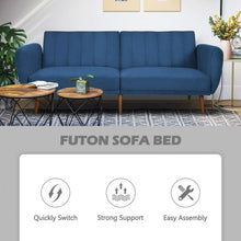 Load image into Gallery viewer, Costway Modern Couch Sofa Bed Futon Sofa Bed Convertible Adjustable - Suitable for Living Room, Bedroom, and Dormitory