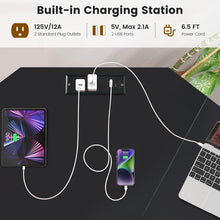 Load image into Gallery viewer, L-Shaped Metal Computer Desk with CPU Holder and Multi-Functional Features