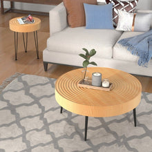 Load image into Gallery viewer, Modern Minimalist Round Solid Wood Coffee Table Set - 2-Piece, Ideal for Living Room