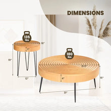 Load image into Gallery viewer, Modern Minimalist Round Solid Wood Coffee Table Set - 2-Piece, Ideal for Living Room