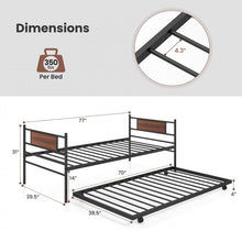 Load image into Gallery viewer, Industrial-Style Metal Sofa Bed Frame with Pull-Out Bed