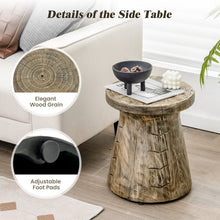 Charger l'image dans la galerie, Costway Outdoor Natural Wood-Look Small Side Table with Stump Design - Suitable for Patio, Garden, and Porch