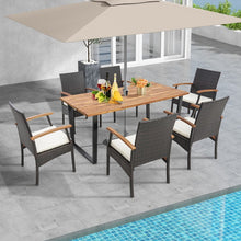 Charger l'image dans la galerie, 7-Piece Outdoor Patio Rattan Dining Set