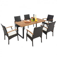 Charger l'image dans la galerie, 7-Piece Outdoor Patio Rattan Dining Set