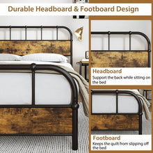 Load image into Gallery viewer, Country-Style Vintage Metal Bed Frame with Headboard