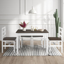 Load image into Gallery viewer, Farmhouse Dining Room Sets with Built-in Rectangular Table and 4 Chairs - Suitable for Kitchen and Restaurant