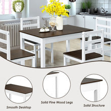 Load image into Gallery viewer, Farmhouse Dining Room Sets with Built-in Rectangular Table and 4 Chairs - Suitable for Kitchen and Restaurant