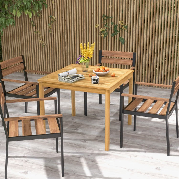 Outdoor Dining Table - Square Design Suitable for Patio, Backyard, and Parties