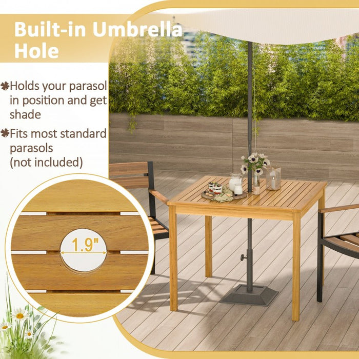 Outdoor Dining Table - Square Design Suitable for Patio, Backyard, and Parties