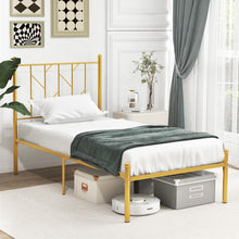 Load image into Gallery viewer, Modern Minimalist Golden Elegant Metal Bed Frame