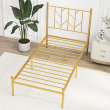 Load image into Gallery viewer, Modern Minimalist Golden Elegant Metal Bed Frame