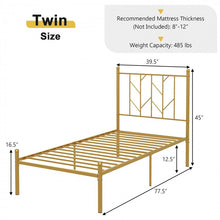 Load image into Gallery viewer, Modern Minimalist Golden Elegant Metal Bed Frame