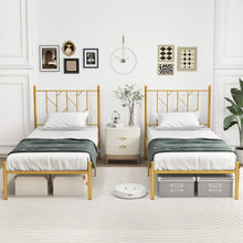 Load image into Gallery viewer, Modern Minimalist Golden Elegant Metal Bed Frame