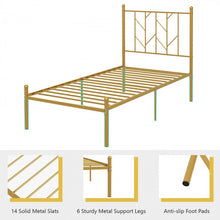Load image into Gallery viewer, Modern Minimalist Golden Elegant Metal Bed Frame