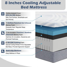 Load image into Gallery viewer, 8-Inch Ice Silk Adjustable Memory Foam Mattress