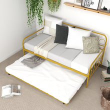 Load image into Gallery viewer, Modern Minimalist Golden Metal Sofa Bed Frame with Pull out Trundle