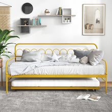 Load image into Gallery viewer, Modern Minimalist Golden Metal Sofa Bed Frame with Pull out Trundle