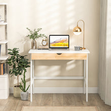 Load image into Gallery viewer, White Desk with Natural Color Drawers - Computer Desk Ideal for Bedroom, Study, and Dormitory