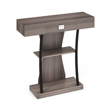 Load image into Gallery viewer, Costway Modern Small Entryway Table with Drawers and Shelves - Suitable for Living Room and Dining Area