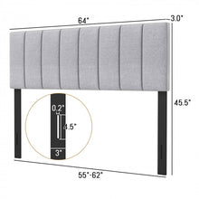 Load image into Gallery viewer, Modern Minimalist Gray Adjustable Width Padded Headboard