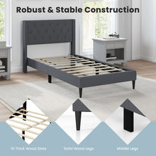 Load image into Gallery viewer, Minimalist Bedroom Platform Bed with Soft Padded Headboard