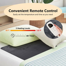 Load image into Gallery viewer, Gray Portable Adjustable Temperature Electric Heated Mattress Pad