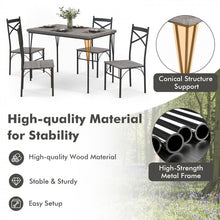Load image into Gallery viewer, Modern Gray 5-Piece Dining Table and Chairs Set - Suitable for Kitchen and Restaurant
