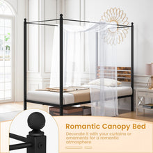 Load image into Gallery viewer, Vintage Industrial-Style Metal Bed Frame with Canopy