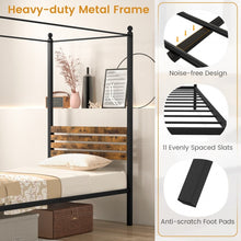 Load image into Gallery viewer, Vintage Industrial-Style Metal Bed Frame with Canopy