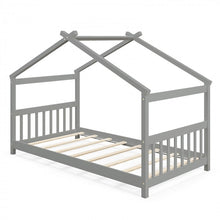 Load image into Gallery viewer, Solid Wood Children's Bunk Bed with Roof Structure