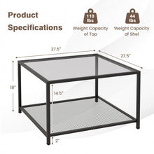 Load image into Gallery viewer, Modern Glass Coffee Table with Double-Layer Storage Grid Shelf - Suitable for Living Room and Office