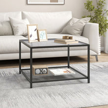 Load image into Gallery viewer, Modern Glass Coffee Table with Double-Layer Storage Grid Shelf - Suitable for Living Room and Office