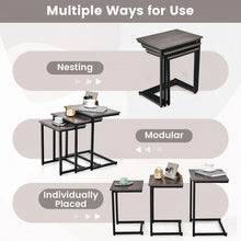 Charger l'image dans la galerie, Costway Modern Side Tables for Living Room Coffee Table 3-Piece Set - Suitable for Office and Apartment