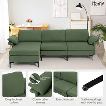 Charger l'image dans la galerie, Costway Modern Sectional Couch with Chaise - Suitable for Living Room